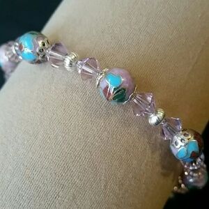 Beautiful purple beaded toggle bracelet
